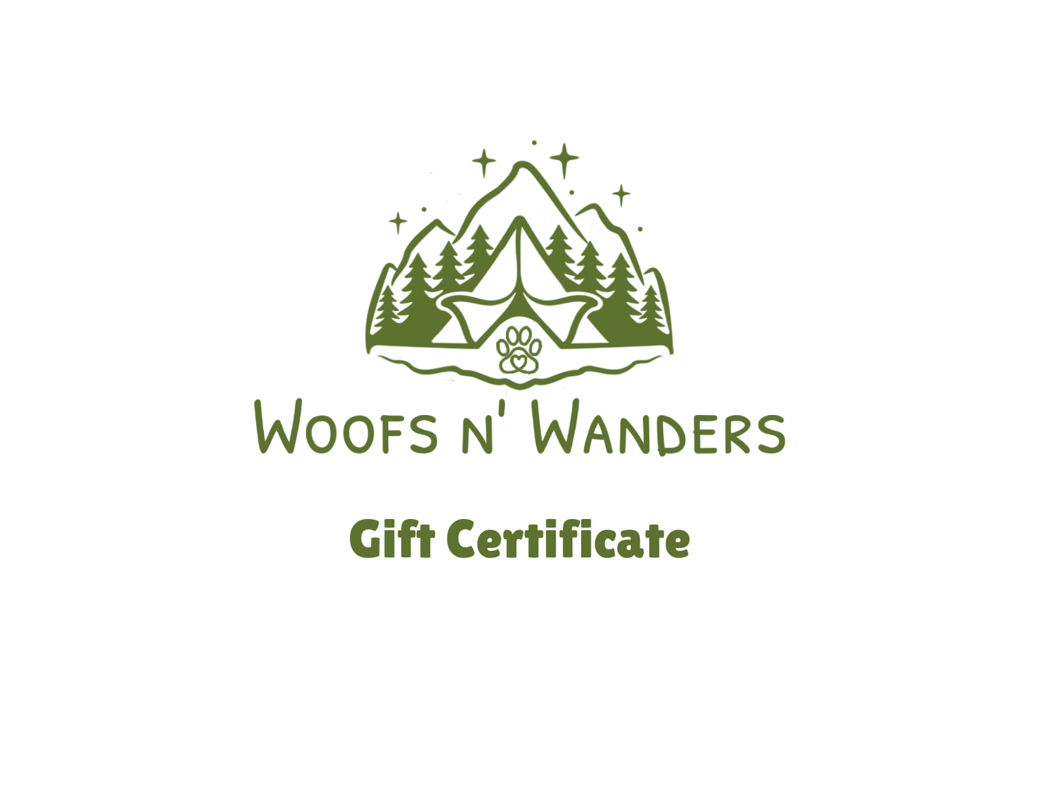 Carte-cadeau électronique Woofs n' Wanders